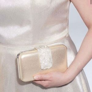 Crystal Closure Metallic Minaudiere